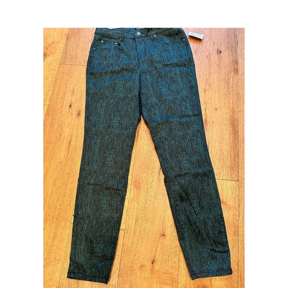 NWT Needle and Cloth Green/Black Stretch Ankle Jeans Size 10